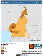 Map: Population Density (2000): Cameroon