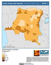 Map: Population Density (2000): Congo, Dem. Republic