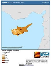 Map: Population Density (2000): Cyprus