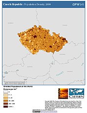 Map: Population Density (2000): Czech Repulbic