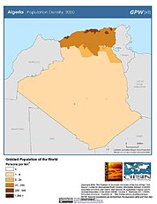 Map: Population Density (2000): Algeria