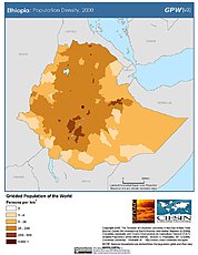 Map: Population Density (2000): Ethiopia