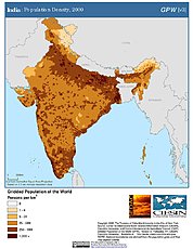 Map: Population Density (2000): India