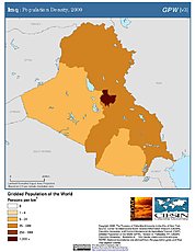 Map: Population Density (2000): Iraq