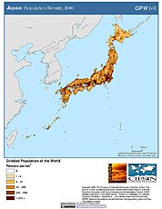 Map: Population Density (2000): Japan