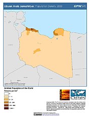 Map: Population Density (2000): Libya