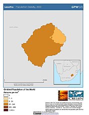 Map: Population Density (2000): Lesotho