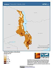 Map: Population Density (2000): Malawi