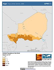 Map: Population Density (2000): Niger