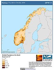 Map: Population Density (2000): Norway