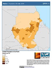 Map: Population Density (2000): Sudan