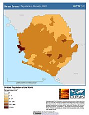 Map: Population Density (2000): Sierra Leone