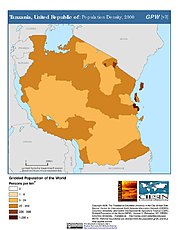 Map: Population Density (2000): Tanzania