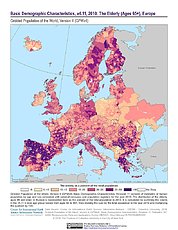 Map: GPWv4 Rev11: Basic Demographic Characteristics (2010): The Elderly, Europe