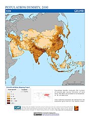 Map: Population Density (2000): Asia