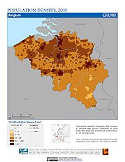 Map: Population Density (2000): Belgium