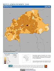 Map: Population Density (2000): Burkina Faso