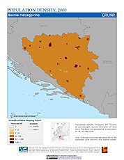 Map: Population Density (2000): Bosnia & Herzegovina