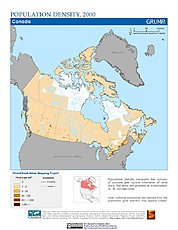 Map: Population Density (2000): Canada