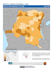 Map: Population Density (2000): Congo, Dem. Republic