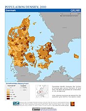 Map: Population Density (2000): Denmark