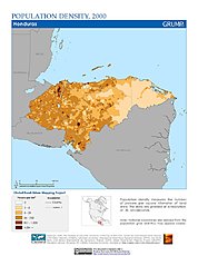 Map: Population Density (2000): Honduras