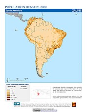 Map: Population Density (2000): South America