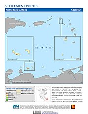Map: Settlement Points: Netherlands Antilles