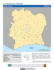 Map: Settlement Points: Côte D'Ivoire