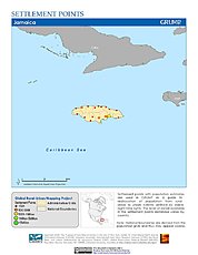 Map: Settlement Points: Jamaica
