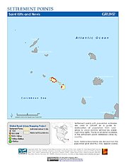 Map: Settlement Points: St. Kitts & Nevis