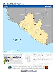 Map: Settlement Points: Liberia