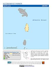 Map: Settlement Points: St. Lucia