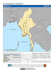 Map: Settlement Points: Myanmar