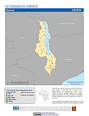 Map: Settlement Points: Malawi