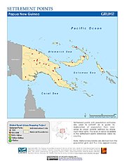Map: Settlement Points: Papua New Guinea