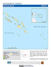 Map: Settlement Points: Solomon Islands