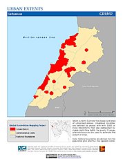 Map: Urban Extents: Lebanon