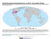 Map: Development Potential Indices (2016): Non-metallic Mining