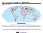 Map: Development Potential Indices (2016): Wind