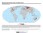 Map: Development Threat Index (2015): Coal