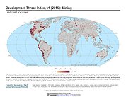 Map: Development Threat Index (2015): Mining
