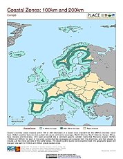 Map: 100 km & 200 km Coastal Zones: Europe