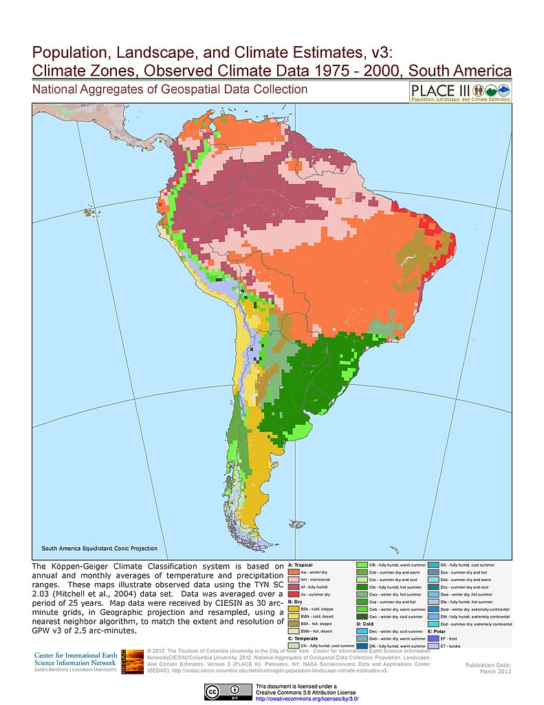 Climate Map Of South America Maping Resources