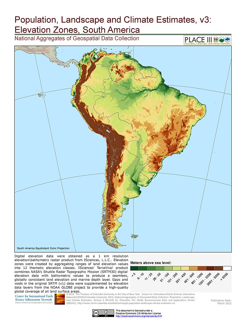 Maps Population Landscape And, South America Landscape Map