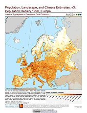 Map: Population Density (1990): Europe