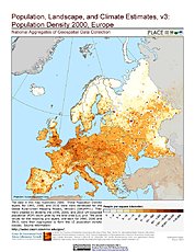 Map: Population Density (2000): Europe