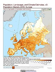 Map: Population Density (2010): Europe