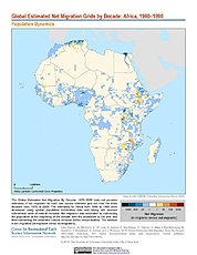 Map: Net Migration (1980-1990): Africa