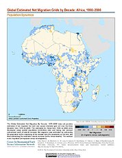 Map: Net Migration (1990-2000): Africa